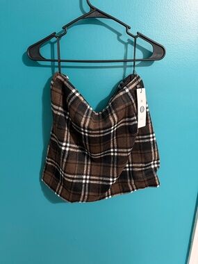 Brown Plaid mini skirt